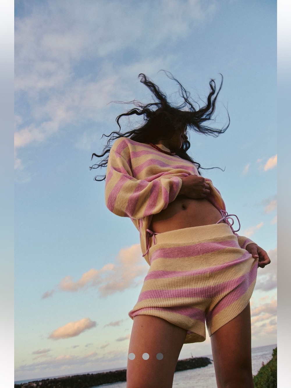 Free People Beach Malibu Surf Lightweight Playful Kint Summer Lounge Set NWT • S - Picture 9 of 10